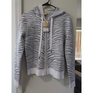 Michael Kors White & Silver Zebra Print Jacket – Size Small (NWT)